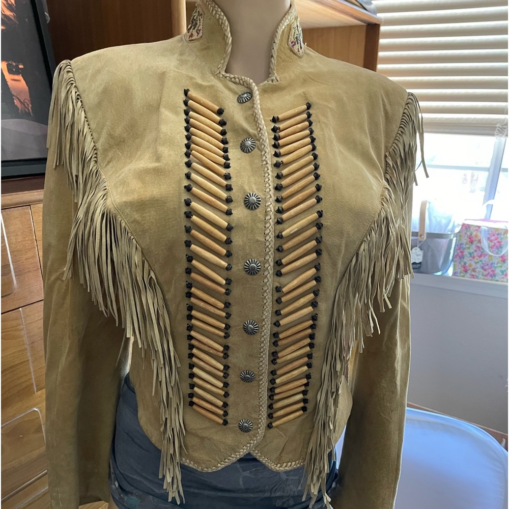 Ren Ellis Suede Fringe Jacket Hand crafted ( signed)